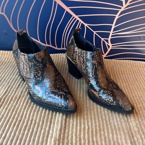 Snake leather Lydia Bootie by Bleecker & Bond Size7 ½